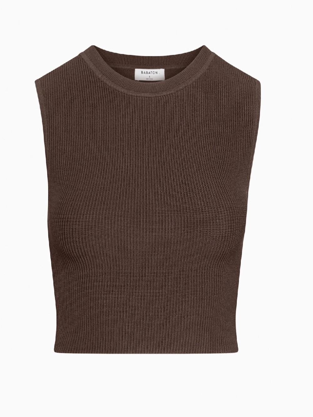 Aritzia Babaton Sculpt Knit Muscle Tank Mocha Brown L